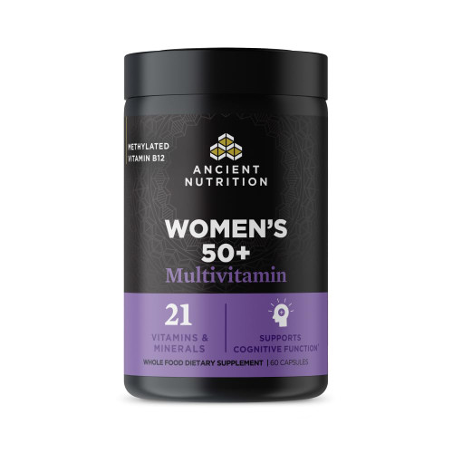 Ancient Nutrition Women’s 50+ Multivitamin with Ashwagandha – Menopause Support for Hot Flashes, Sleep, Mood, Energy & Hormonal Balance – 21 Vitamins & Minerals – 30 Servings