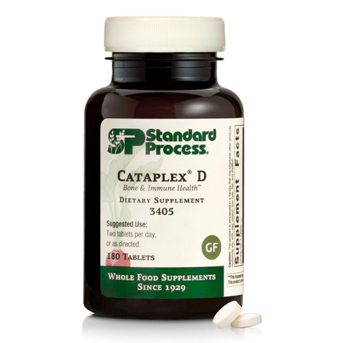 Standard Process Cataplex D - Supports Immune System, Bone Strength & Bone Health - Aids Calcium Absorption - Contains Vitamin D and Antioxidant A - Gluten-Free, Non-Dairy & Non-Soy - 180 Tablets