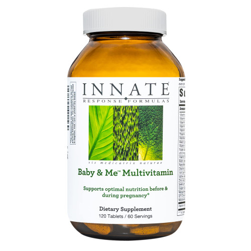 INNATE Response Formulas Baby & Me Multivitamin, Prenatal Vitamins for Women, Postnatal Vitamins, Choline Supplements, Methylfolate, B12 & D3, Vegetarian, Non-GMO - 60 Tablets (30 Servings)