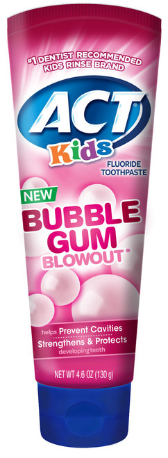 ACT Kids Bubblegum Blowout Toothpaste 4.6 Ounce (Pack of 24) Children's Anticavity Toothpaste with Fluoride for Fresh Breath and Strong Tooth Enamel for Kids, Toddlers