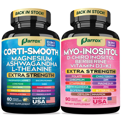 Cortisol & Myo-Inositol Bundle, 13-in-1, Soothe & Smooth, 150 Capsules