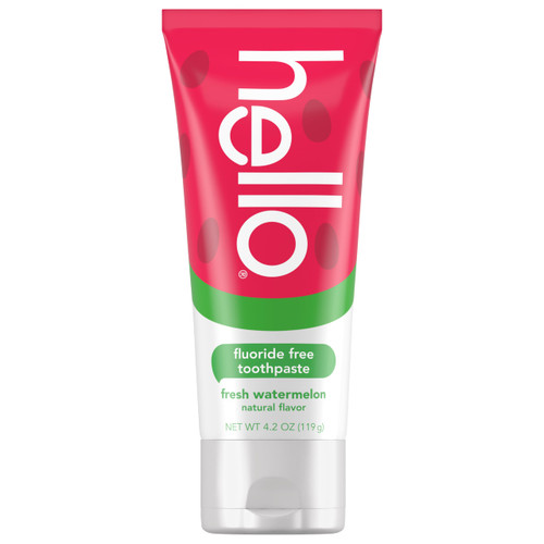 hello Fresh Watermelon Fluoride Free Kids Toothpaste, 4.2 Oz Tube (Pack of 12)
