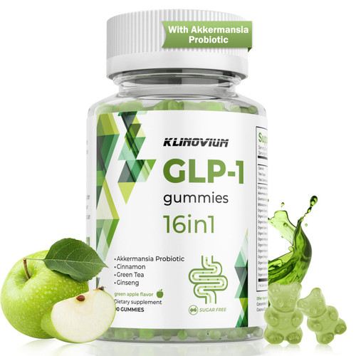 Klinovium GLP1 Supplement | GLP Gummies Activates GLP-1 & AMPK with Akkermansia Probiotics, Berberine&More,Gut Health, Energy & Metabolism - 1 Pack, 90 Gummies