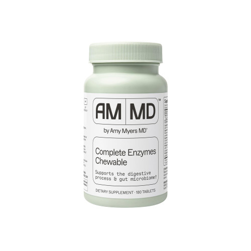 Amy Myers MD Digestive Enzymes Chewable – Complete Enzymes Support Leaky Gut, Acid Reflux, Gas, Bloating, Gluten Exposure – Amylase, Lipase, Lactase, Alkaline, Protease, Sucrase + More – 180 Tablets