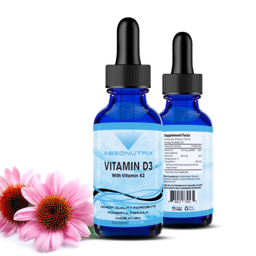 Absonutrix Vitamin D3 K2 Drops, 390mg, 4 Oz Liquid