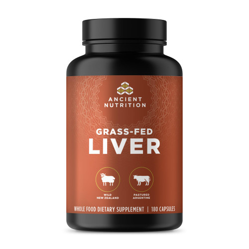 Ancient Nutrition Organ Supplements, Grass-Fed and Wild Organ Complex Capsules, Beef & Lamb Liver, Supports Healthy Blood, Gut, and Liver, 180 Ct