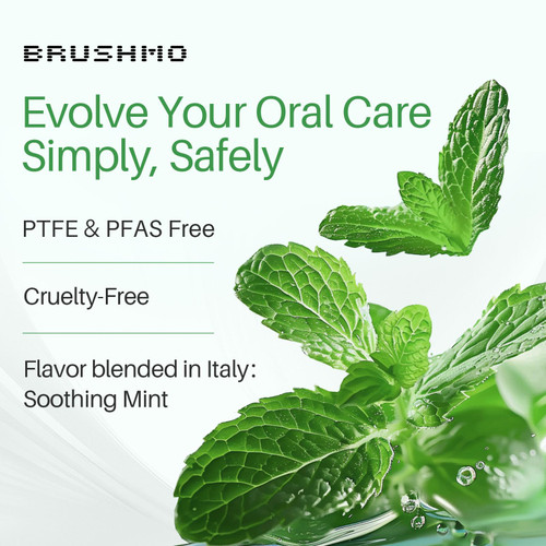 Brushmo Black Floss Air (BB Floss Air) - Ultra Soft & Thin Expanding Gum-Friendly Soothing Mint Dental Floss, Natural Wax Helps Remove Plaque from Teeth, Dentist Designed PTFE & PFAS Free, 275 yd