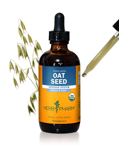 Herb Pharm Oat Seed Liquid Herbal Extract for Traditional Nervous System Support | Certified Organic Milky Oats Tincture | Non-GMO, Gluten-Free, Vegan Oat Supplement, Up to ~12 Week Supply, 4 oz*