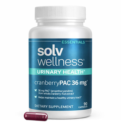 Solv Wellness Urinary Health 36 mg Cranberry PAC – Whole Cranberry Fruit Extract, Daily Urinary Tract Health Support, 90 Capsules