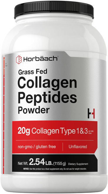 Horbaach Collagen Peptides Powder 40 oz | Unflavored | for Men & Women | Grassfed Type I & III | Non-GMO, Gluten Free Supplement