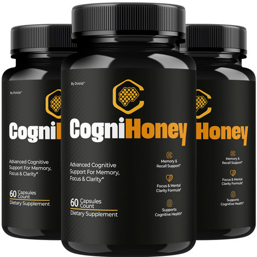 (3 Pack) CogniHoney Capsules - Official Cogni Honey Pills Advanced Premium Formula for Maximum Strength, All Natural Ingredients with Vitamins for Overall Health & Wellness, 180 Capsules for 3 Months