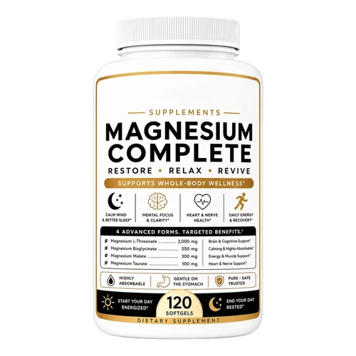 Magnesium Complete, Magnesium L-Threonate, Bisglycinate, Malate & Taurate with Vitamin B6 P-5-P (1PCS)