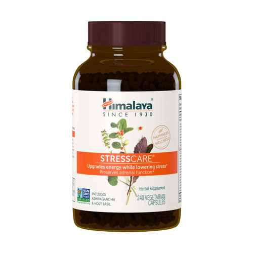 Himalaya StressCare Herbal Supplement, Supports Stress Relief, Energy Support, Relaxation, Occasional Sleeplessness, Ashwagandha, Holy Basil/Tulsi, Gotu Kola, Non-GMO, Vegetarian, 240 Capsules