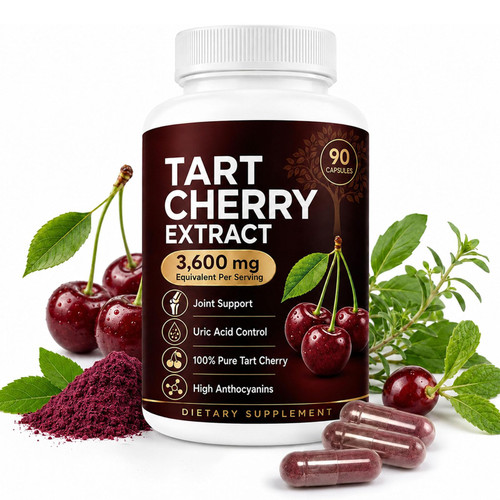 Petalsmooth Tart Cherry Extract, 90 Capsules, Supports Joint Comfort, Boost Immunity, Antioxidant, Vegan, Non-GMO, Gluten-Free