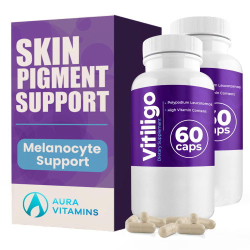 AURA VITAMINS - Vitiligo Capsules 60 Count | 1 Month | Improve Skin Pigmentation Support and Reduce White Spots | Effective Vitiligo Supplement | Natural Solution for White Spots on Skin. (2)