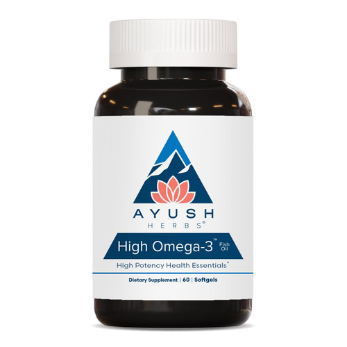 Ayush Herbs High Omega 3, 1000mg Per Capsule, Lemon Flavor, 60 Servings