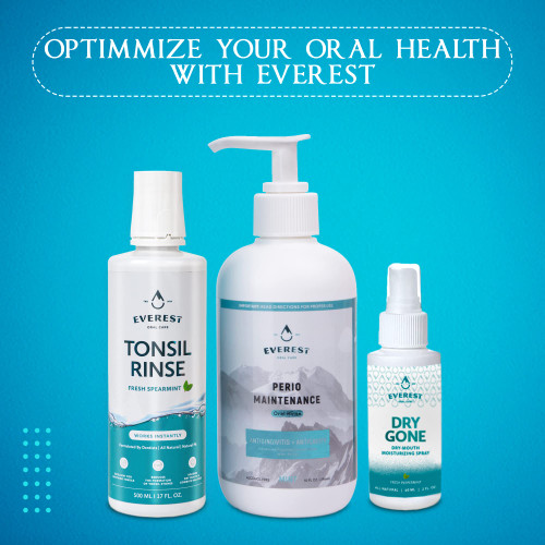 Everest Mouth Wash & Tonsil Stone Remover – Natural Mouthwash or Oral Rinse Liquid to Help Soothe Tonsils, Bad Breath, & Relieve Dry Mouth - Alcohol Free Treatment (17 fl oz (3 Pack), Spearmint)