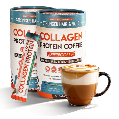 Collagen Protein Coffee Powder – Supports Digestion, Bloating, Energy & Focus, Fat Burning, Joint, Skin, Hair & Nails – High-Protein for Women & Men (60 Servings)