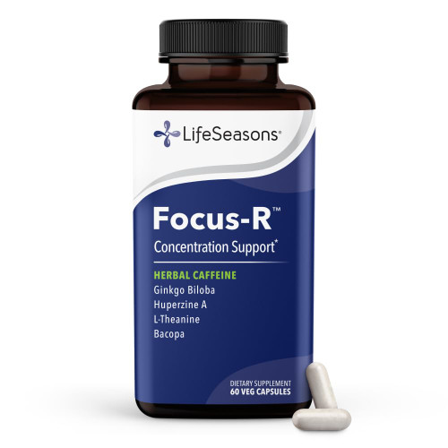 LifeSeasons Focus-R Concentration Support – Memory, Focus & Mental Clarity Supplement with Bacopa, Rhodiola, L-Tyrosine & B Vitamins – Cognitive Performance & Brain Energy – 60 Veg Capsules
