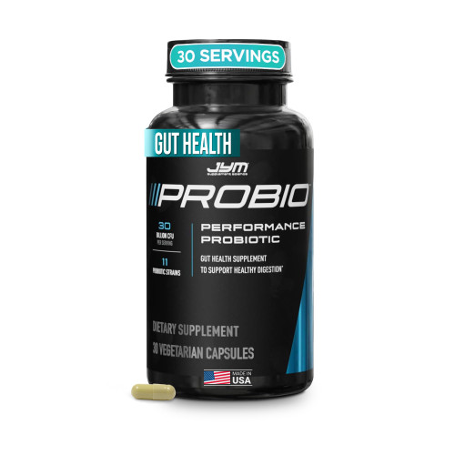 JYM ProBio Performance Probiotic Supplement for Men & Women - Probiotic Capsules for Gut & Digestive Health, 11 Strains, Immune Support, 5 Billion CFU DE111 Bacillus Subtilis - 30 Vegetarian Caps