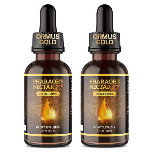 Pharaoh's Nectar XT | 24K Monoatomic Gold Ormus Liquid | Third Eye Awakening + Vivid Dreaming | Clean Energy + Mental Clarity | Spiritual Supplement | 60mL, 2 Pack