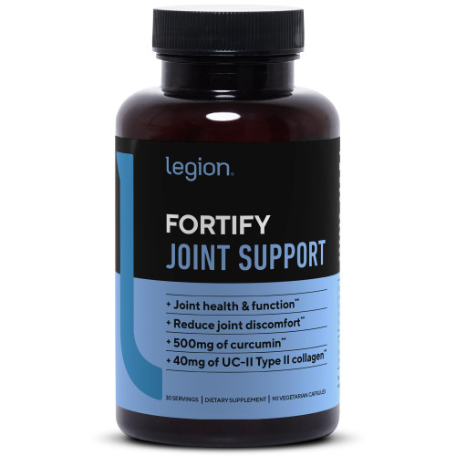 Legion Fortify Joint Support Supplement with UC-II Type II Collagen, Meriva Curcumin & Boswellia Serrata - Mobility, Flexibility & Comfort for Knee, Hip & Shoulder - 90 Capsules
