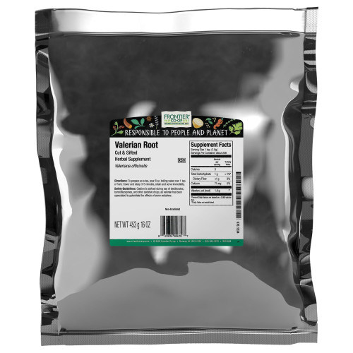 Frontier Co-op Cut & Sifted Valerian Root, Kosher - for Valerian Root Tea, DIY Supplement Capsules, Bedtime Formulas and Sleep Pillows | 16 Ounce (Pack of 1)