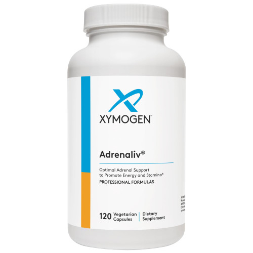 XYMOGEN Adrenaliv - Adrenal Support Supplement* - Stress Response, Energy & Stamina Support* - Non-GMO, Gluten-Free, Dairy Free - 120 Capsules