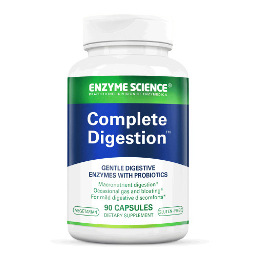 Enzyme Science Complete Digestion - Digestive Enzyme Supplement for Women & Men, Probiotic Blend for Digestive & Gut Health Support, Helps Gas & Bloating, Gluten Free, Vegetarian - 90 Capsules
