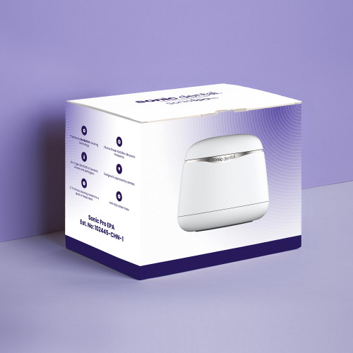 Sonic Pro Dental Cleaning Pod, 43kHz Ultrasonic Retainer Cleaner Machine for Dentures, Mouth Guards, Braces, Toothbrush Heads, Jewelry & All Dental Appliances, FSA/HSA Eligible (Pearl White)