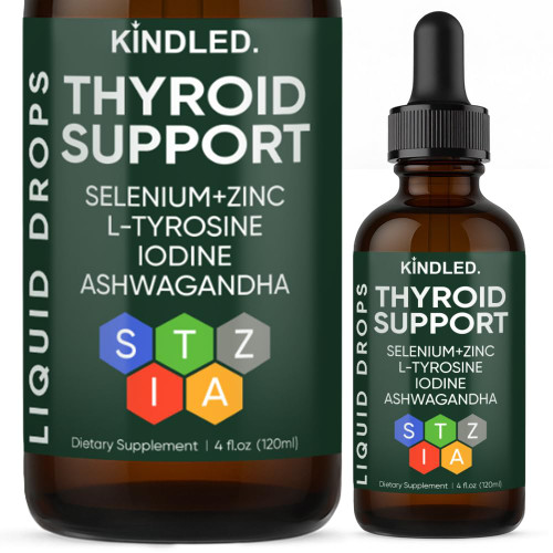 YUJIAS Thyroid Support Drops | Thyroid Support for Women | Liquid Drops with Selenium, Zinc & L-Tyrosine, Iodine, Ashwagandha | Thyroid Support, Daily Support – 4 fl.oz (120mL)