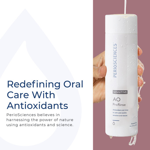 PerioSciences AO ProRinse Sensitive Teeth Mouthwash with Essential Oils and Antioxidants - Alcohol Free Mouthwash for Extreme Oral Sensations, 10 fl oz/300ml Pack of 2