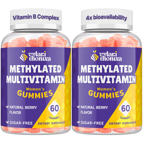 Methylated Multivitamin for Women Gummies, Methylfolate & B12, TMG, Calcium, Probiotic, Daily Vitamin A, C, E, B Complex - Energy, Immune, Bone, Skin, Hair - Vegan, Sugar Free, 120 Count