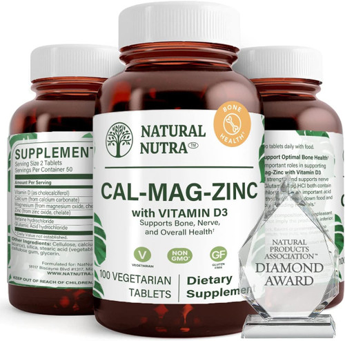 Natural Nutra Calcium Magnesium Zinc (Cal-Mag Zinc) with Vitamin D3,100