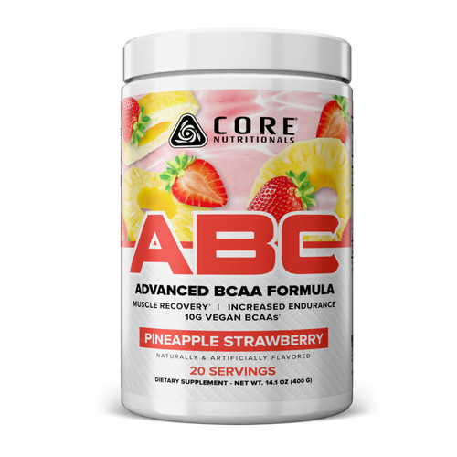 Core Nutritionals ABC Advanced BCAA Supplement | Amino Acid Recovery Blend | with Glutamine, Beta Alanine, Citrulline Malate | 20 Servings (Pineapple Strawberry)