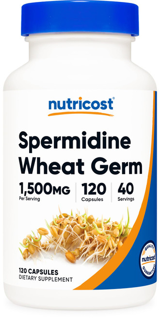 Nutricost Spermidine Wheat Germ Extract Supplement 120 Capsules for 40 Servings Per Bottle - Vegetarian, GMO Free