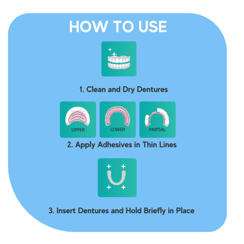Extra Strong Denture Adhesive Cream, 12 Hour Hold Dental Glue, Waterproof, Zinc & Fluoride Free, Easy Apply Nozzle, Seals Food Out for Comfort, Mint Flavor (5 Pack, 7 Fl Oz)