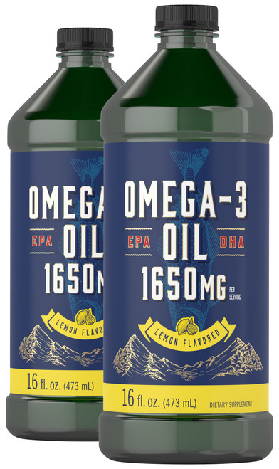 Carlyle Omega 3 Fish Oil Liquid 1650mg | 32 fl oz (2 x 16 fl oz Bottles)