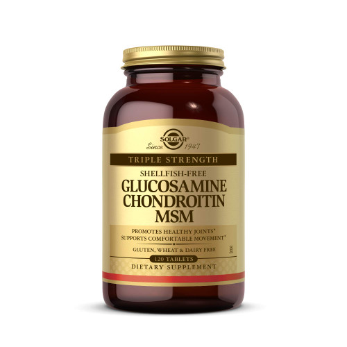 Solgar Triple Strength Glucosamine Chondroitin MSM, 120 Tablets - Promotes Healthy Joints, Supports Comfortable Movement - Shellfish Free - Gluten Free, Dairy Free - 60 Servings