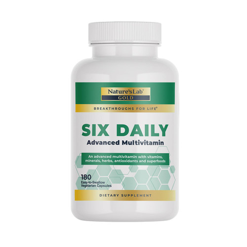 Nature's Lab Six Daily Advanced Multivitamin - Over 90 Nutrients, Minerals, Antioxidants, Herbs & Whole Foods - 180 Capsules (30 Day Supply)