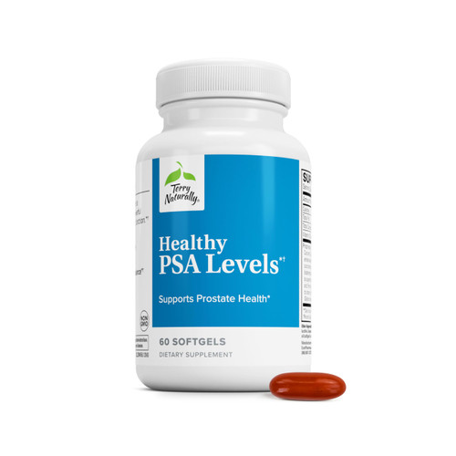 Terry Naturally Healthy PSA Levels - Dietary Supplement for Healthy Prostate & Hormone Balance Support - Herbal Supplement with Curcumin, Turmeric Essential Oil & Grape Seed Extract - 60 Softgels