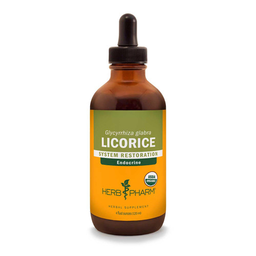 Herb Pharm Certified Organic Licorice Liquid Extract for Endocrine System Support - 4 Ounce
