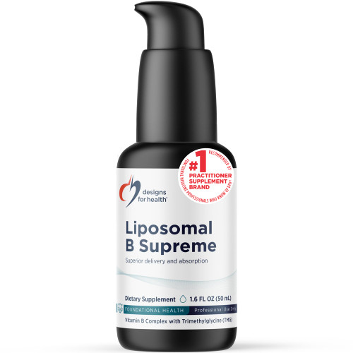 Designs for Health Liposomal B Supreme - Liquid B Vitamin Complex with Superior Absorption - Folate, Vitamin B12, B6, Biotin, TMG + More - Oral Delivery Pump with Citrus Flavor (50 Servings / 1.7oz)