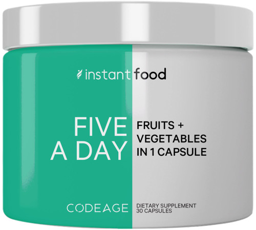 Codeage Instantfood Five A Day, Fruits and Veggies Nutrients, 30 Capsules