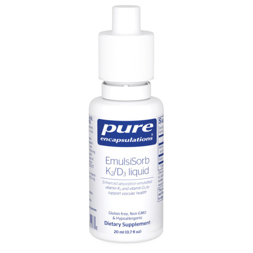 Pure Encapsulations EmulsiSorb K2/D3 Liquid | Enhanced-Absorption Emulsified Vitamin K2 and Vitamin D3 for Vascular Health Support* | 0.7 Fl Oz
