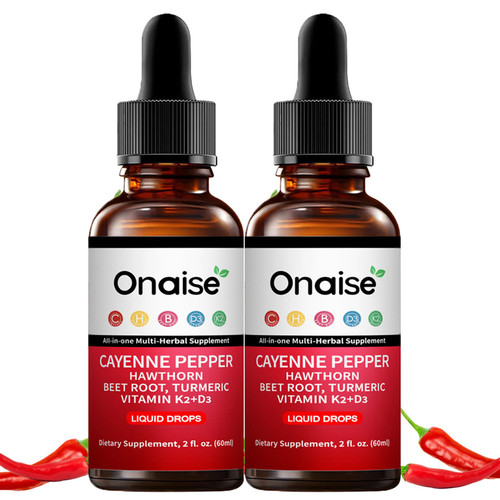 ONAISE Cayenne Drops – Plant-Based Liquid Wellness Blend with Beetroot Hawthorn Turmeric and Vitamins D3 K2 – Clean Daily Routine Formula for Balanced Lifestyle (2)