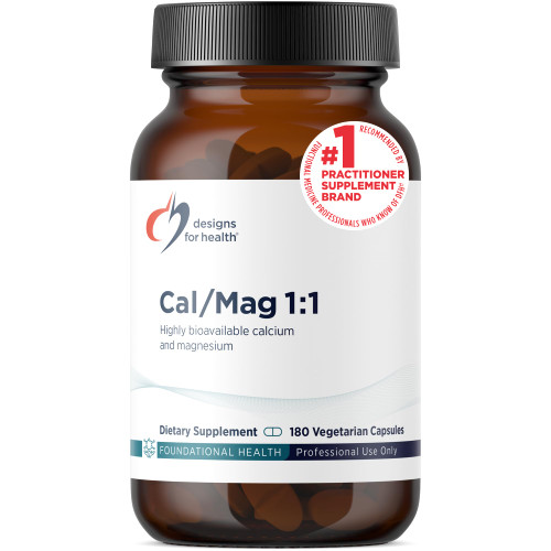 Designs for Health Cal/Mag 1:1-200mg Chelated Magnesium Malate + 200mg Calcium Malate Supplement - Non-GMO, Highly Absorbable Bone Support Nutrients (180 Capsules)