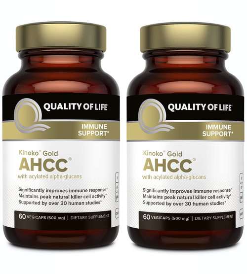 Quality of Life Premium Kinoko Gold AHCC Supplement - Pack of 2