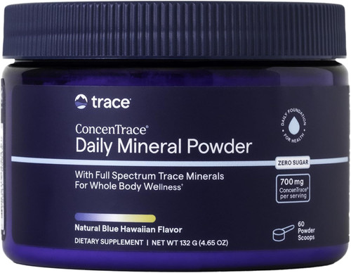 Trace Minerals ConcenTrace Daily Mineral Powder - Supports Energy, Digestion & Bone Health - Multimineral Supplement with Magnesium, Chloride & Potassium - 60 Servings (Blue Hawaiian)