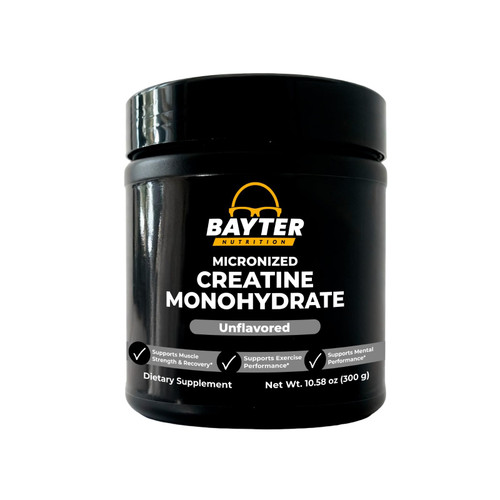 Bayter Nutrition Micronized Creatine Monohydrate Powder - Supports Workout Performance/Recovery/Strength, and Lean Muscle Gain, Unflavored, Non-GMO, Gluten Free, 5 g per Serving, 60 Servings